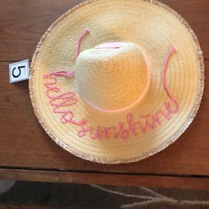 NWT TAN  straw hat hello sunshine ☀️One size fits all